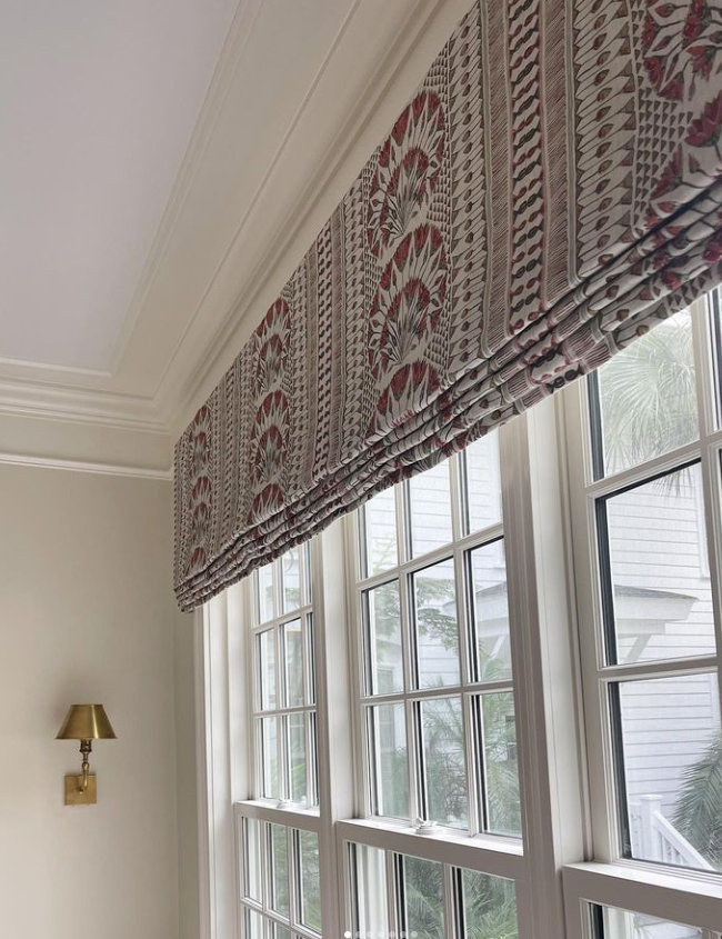 This pretty faux Roman valance was a collaboration with Kelsey Orton of Tennyson Studio.