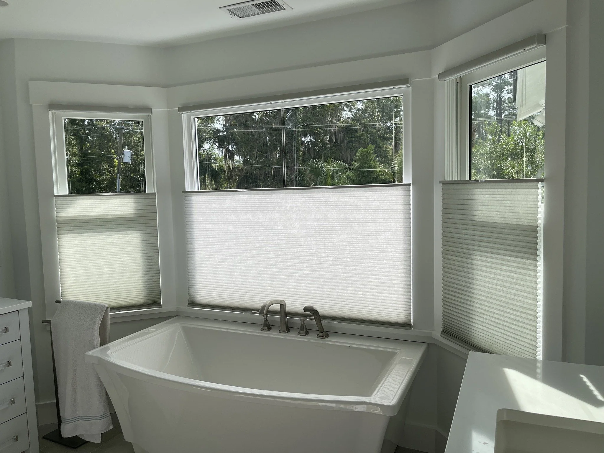Motorization is particularly beneficial with difficult-to-reach windows.