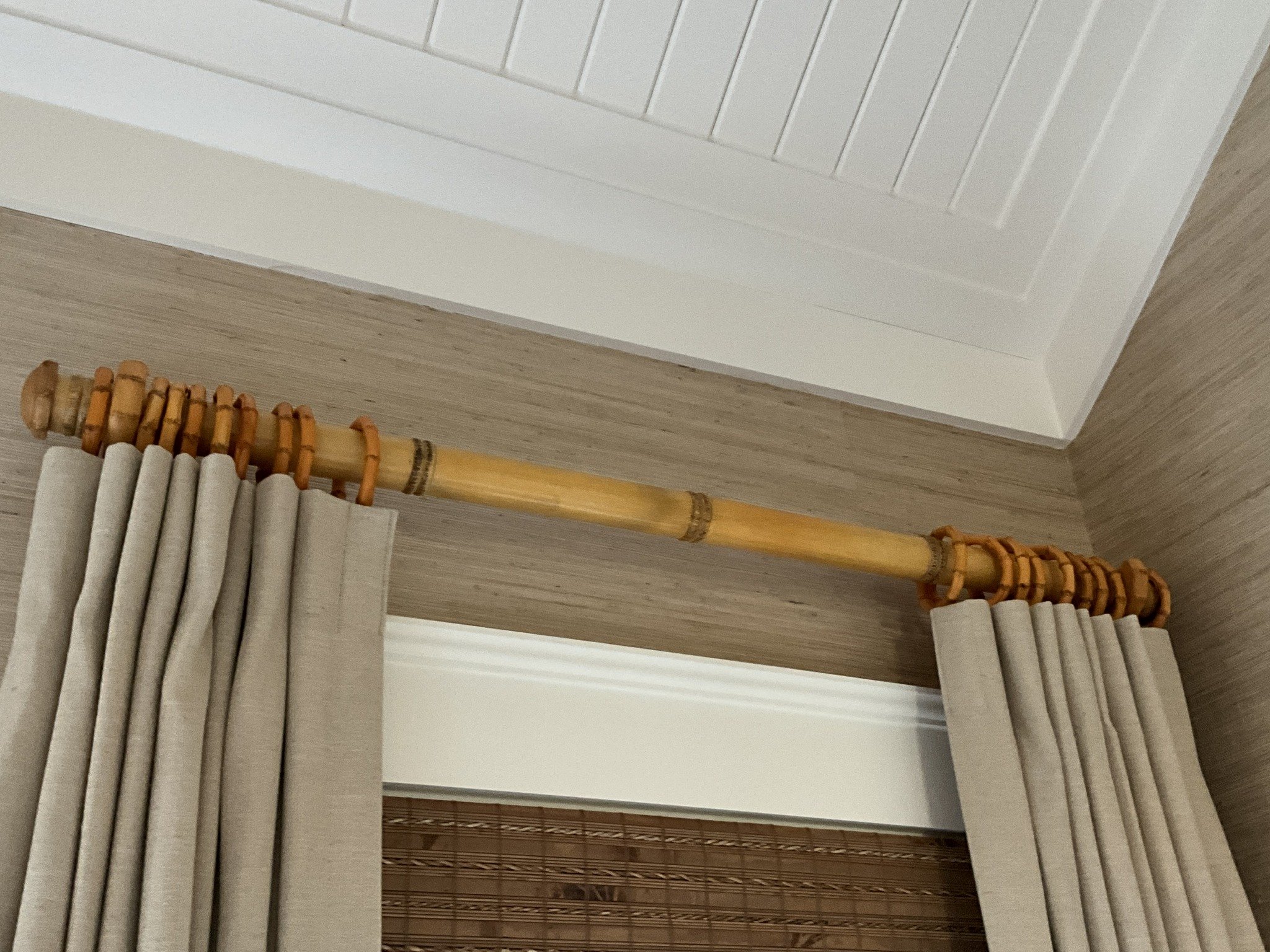 Bamboo drapery rods make for a lovely design, but they can be difficult to operate when opening and closing on a daily basis, with rings getting caught on the natural ridges inherent to bamboo. This makes for a frustrating user experience and leads to broken hardware components.