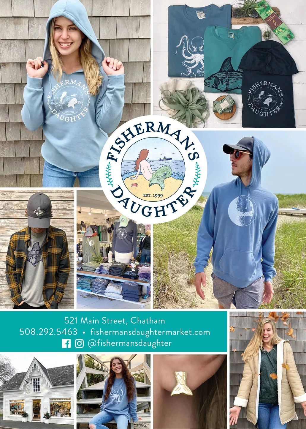  Full page ad for Fisherman’s Daughter for publication in Chatham Living by the Sea, 2021 