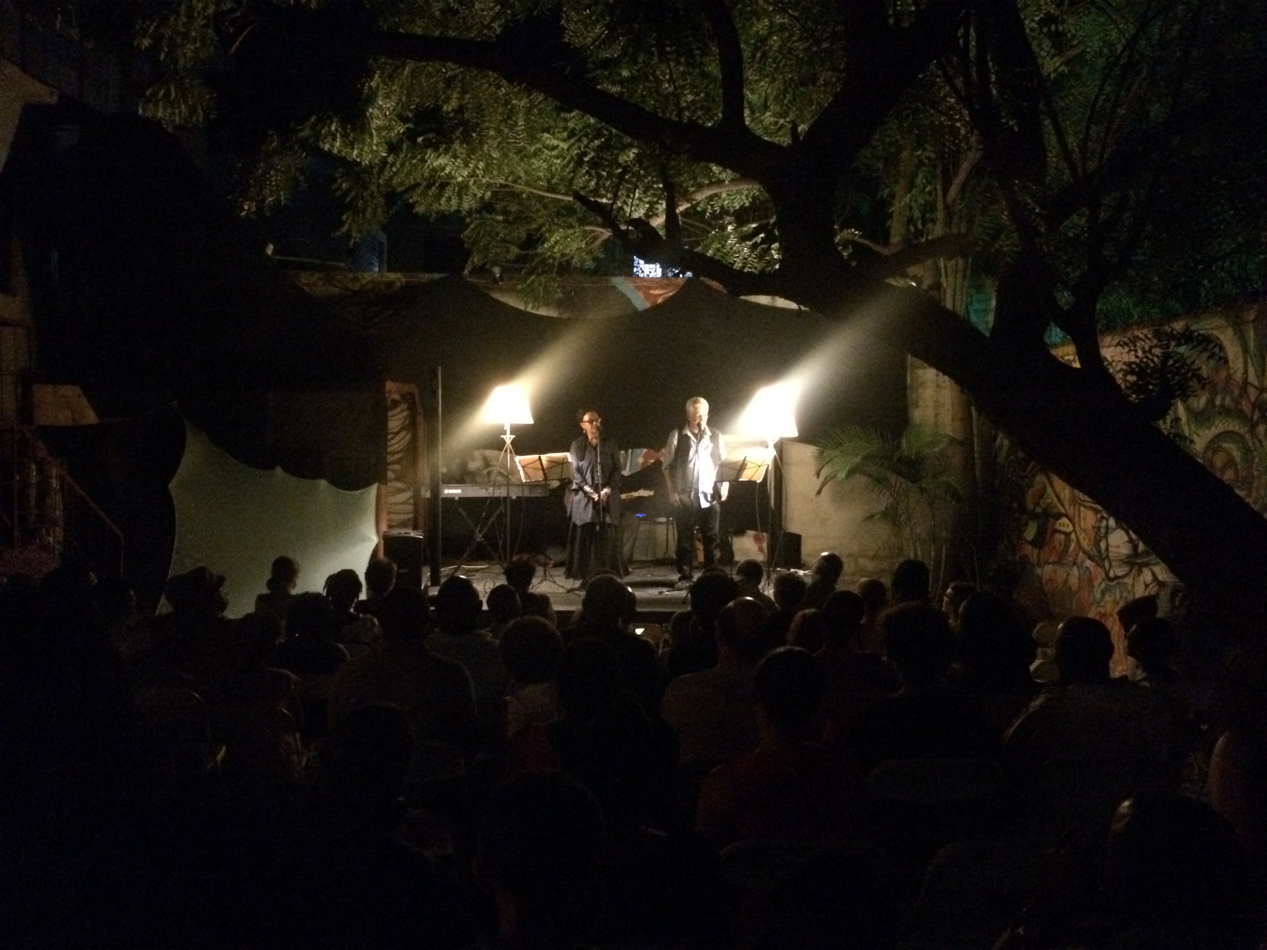 Legendary Syto Cave' performing with legendary Magali Comeau Denis at Yanvalou Cafe.