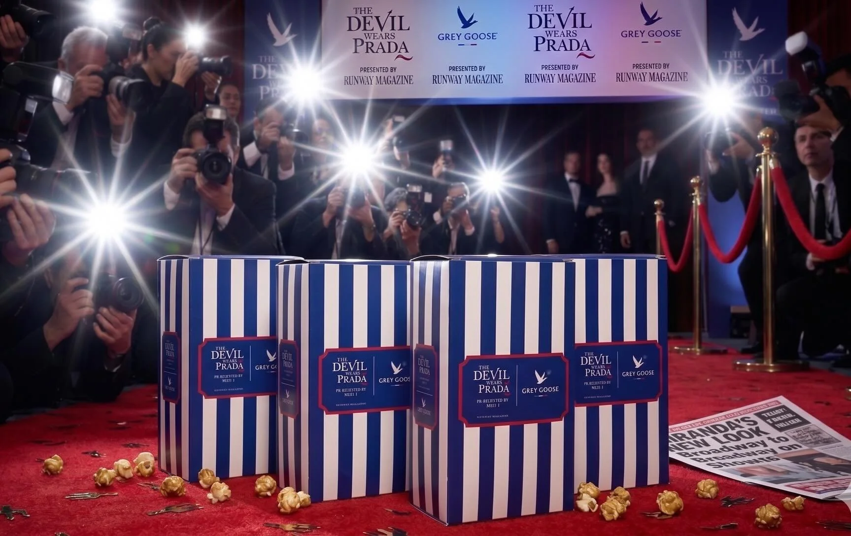Custom popcorn boxes made for a moment worth the sequel 🍿

We were honored to design these custom popcorn boxes for the @greygoose x The Devil Wears Prada moment, now out in theaters! 

 #MadeBySpar #CreativeAgency #BrandStrategy #CustomDesign #Pape