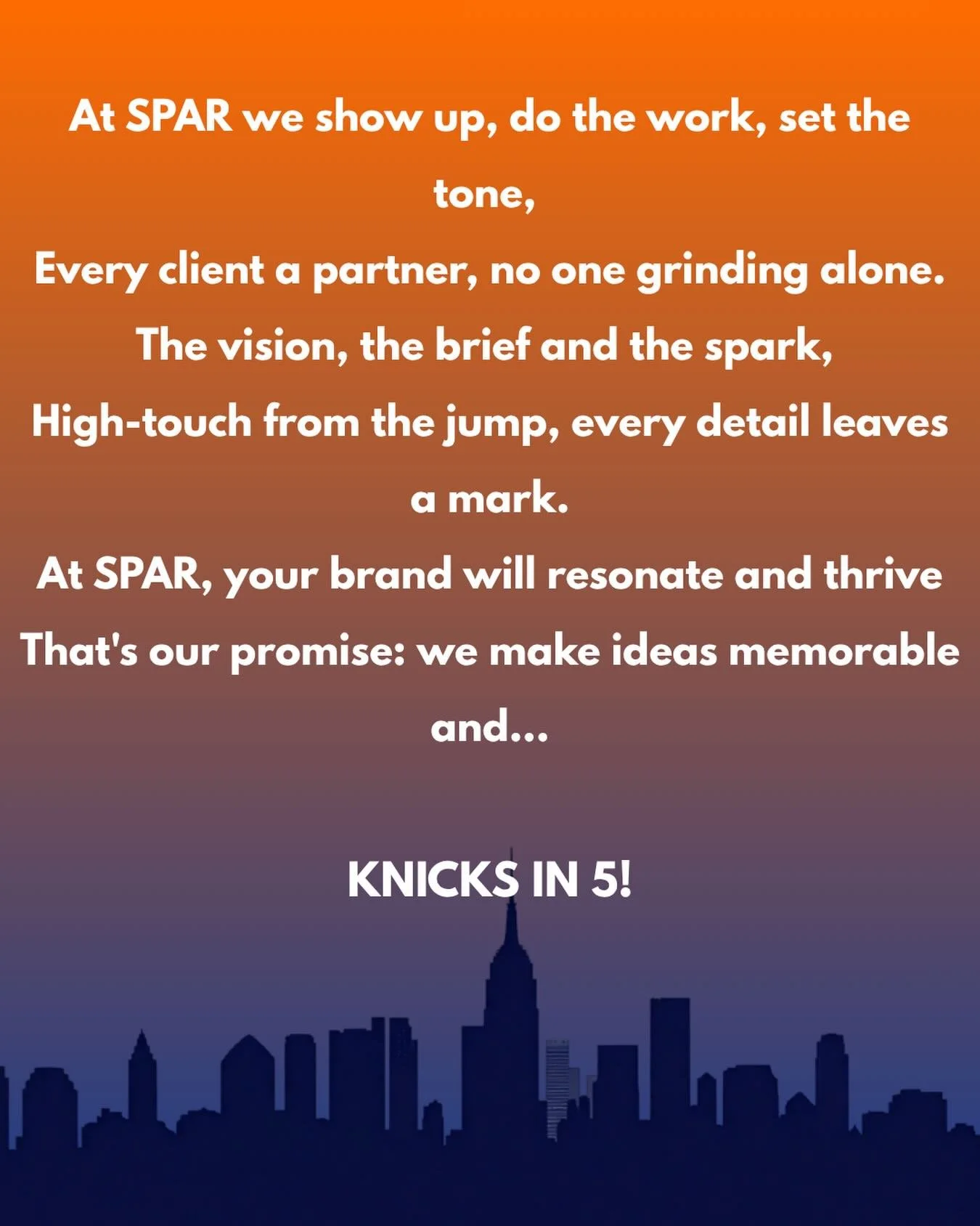 SPAR💙🧡 Knicks