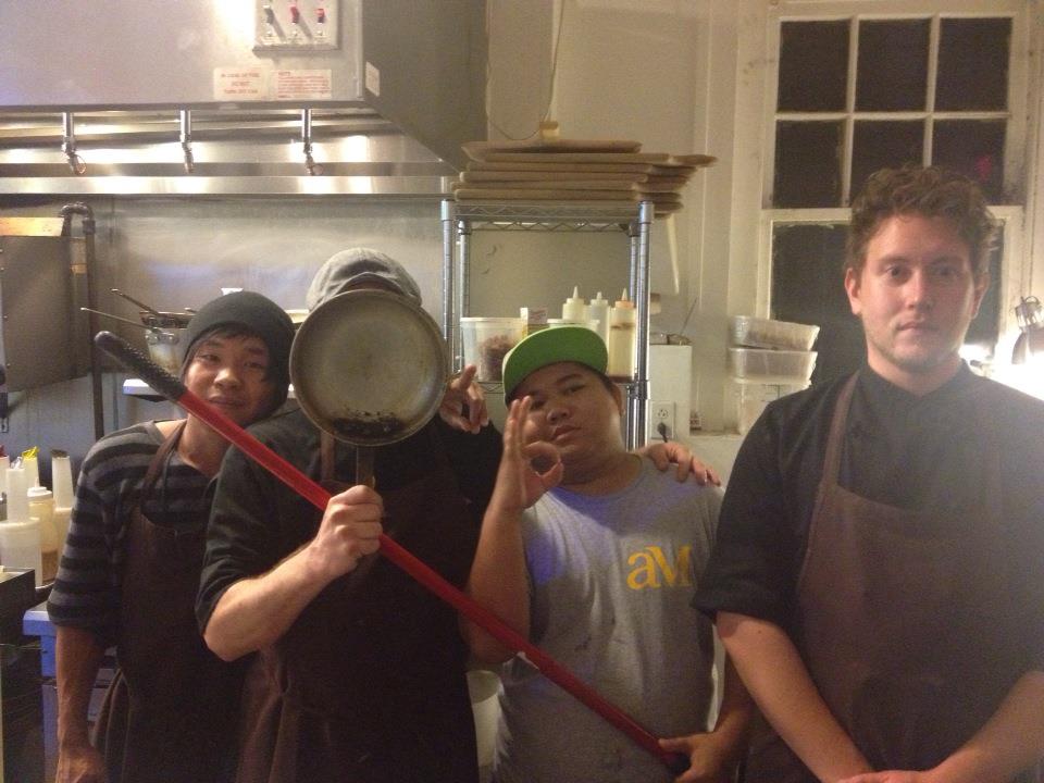 I'm the guy behind the sauté pan. Late nights cleaning up and making jokes and truly getting to know people. 