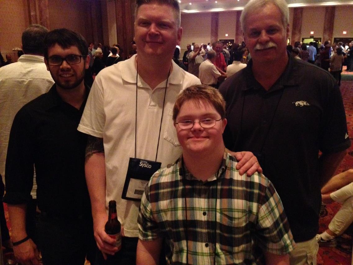 Aaron with friends at ACF National Convention. His friend Adam is pictured in front. I need to meet this man. He's owner and chef of a place called, "Truffles E Truffles." MMMMM
