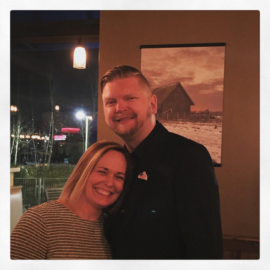 Aaron with his wife Allison. I think they like each other... just a little.