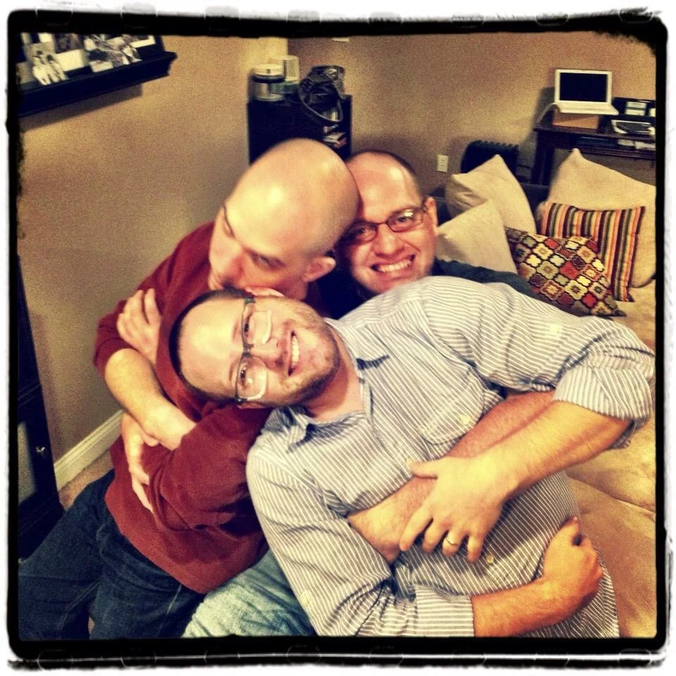 This was at our other friend Josh's house for one of our holiday gatherings. I love these guys. Notice the change in bald to hair situation.