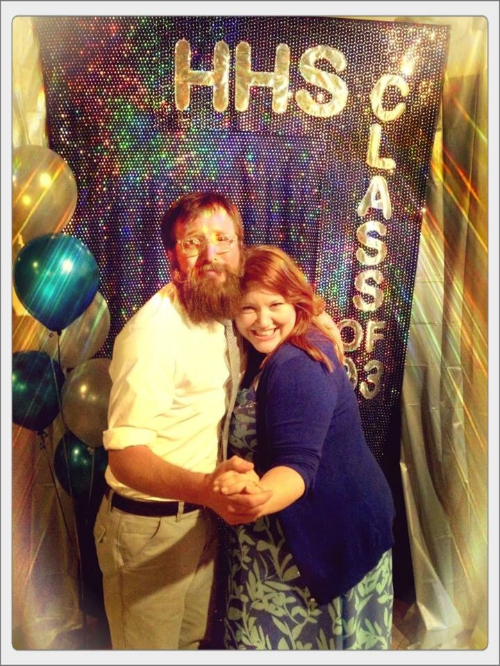 This was from our twentieth year class reunion. Sure I could have used a pic of Dana and her hubby and kid but seriously, look at that beard!