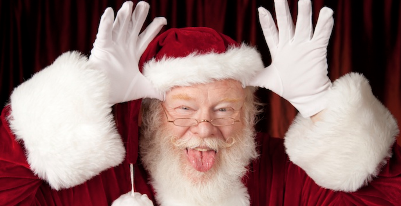 Santa pulling faces