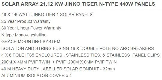 Jinko Solar Panel Array 21.12 kW