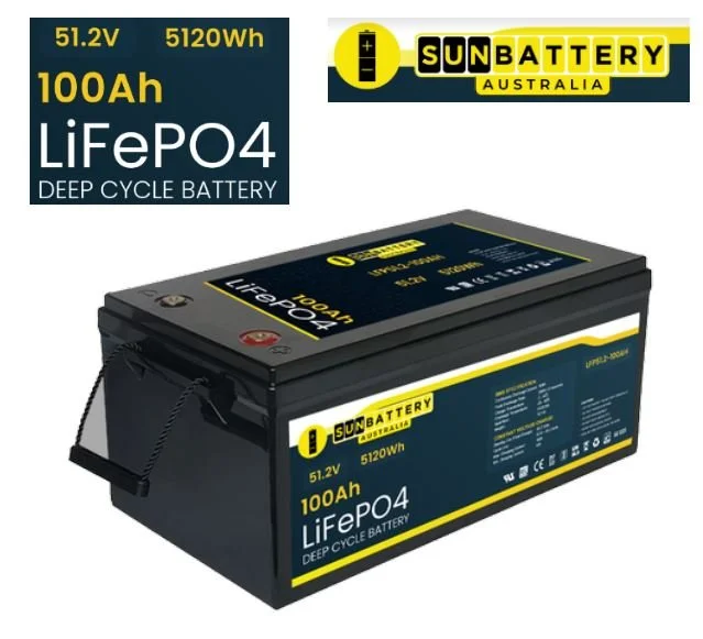 Sun Battery 48V 200Ah LiFePO4 lithium deep cycle battery with safety features and specifications, suitable for off-grid systems and energy storage.