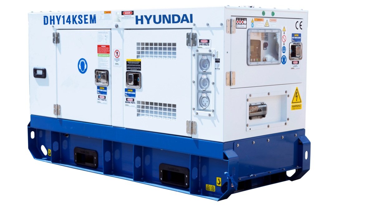 Industrial-grade Hyundai 18kVA diesel generator.