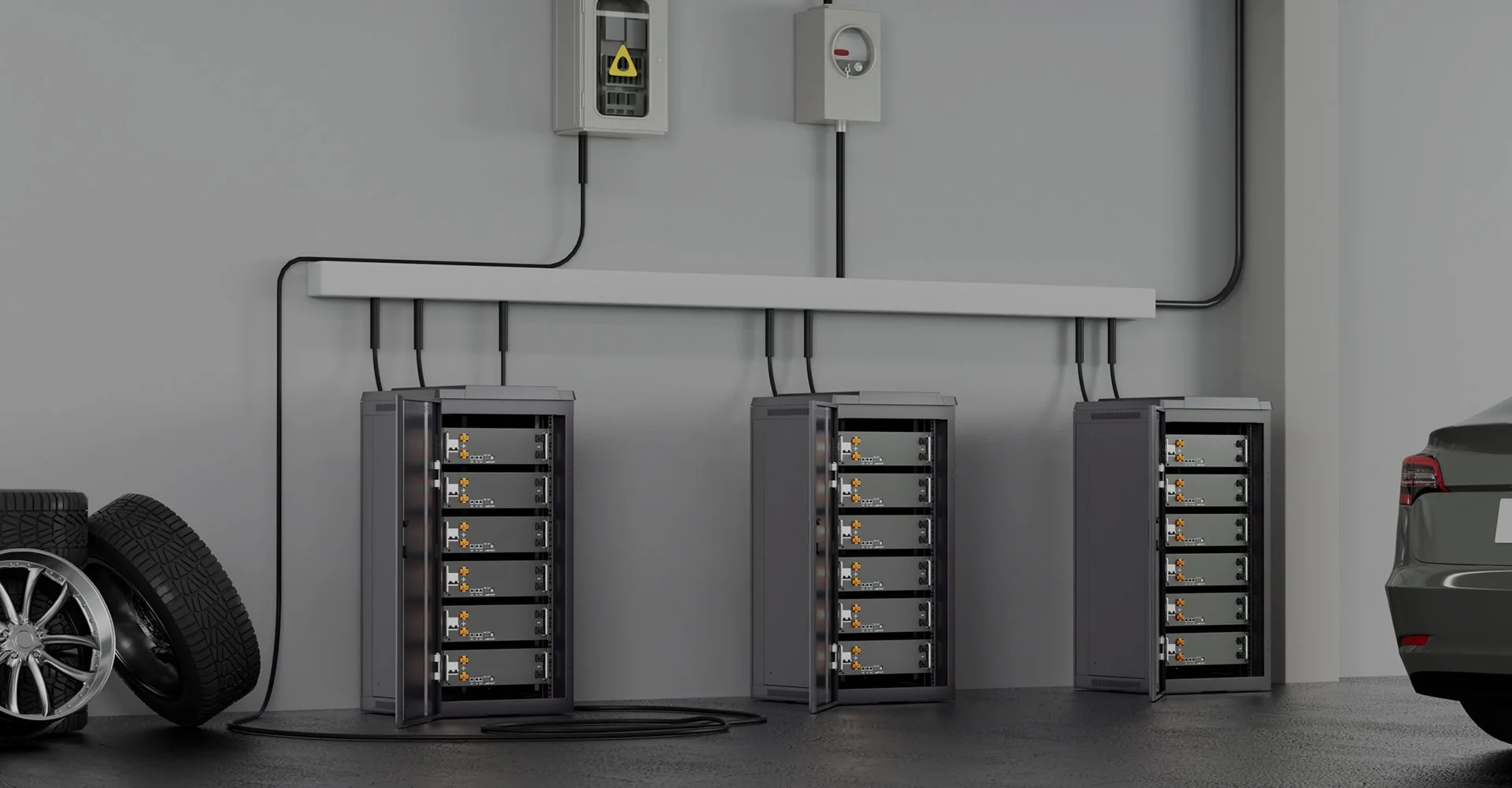 Lithium battery pack for off-grid energy storage.