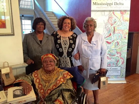 Alysia Burton Steele, center, with Delta Jewels church mothers at a Delta Jewels Community Gathering in Yazoo City. Mississippi Valley State University will host the inaugural Delta Jewels Oral History Partnership program on Oct. 29 as part of the university’s Zelma T. Howard Lecture Series.