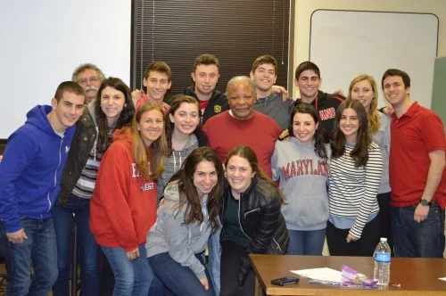 Students from the University of Maryland listened to Charles McLaurin discuss his experiences during Freedom Summer in 1964.