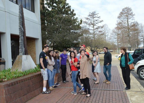 The Delta Center for Culture and Learning's Lee Aylward, center, recently provided a tour to the Hillel Group from the University of Maryland.