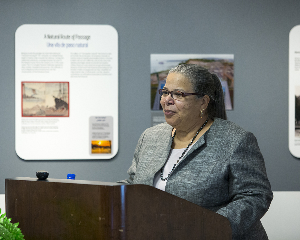  Camille Giraud Akeju, Director of the Smithsonian Anacostia Community Museum, provides an overview of the mission and purpose of the museum and its work in the broader community. (Photo courtesy of Smithsonian Institution) 