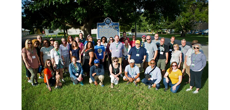 NEH-June-scholars-at-1927-Flood-Blues-Trail-marker.jpg