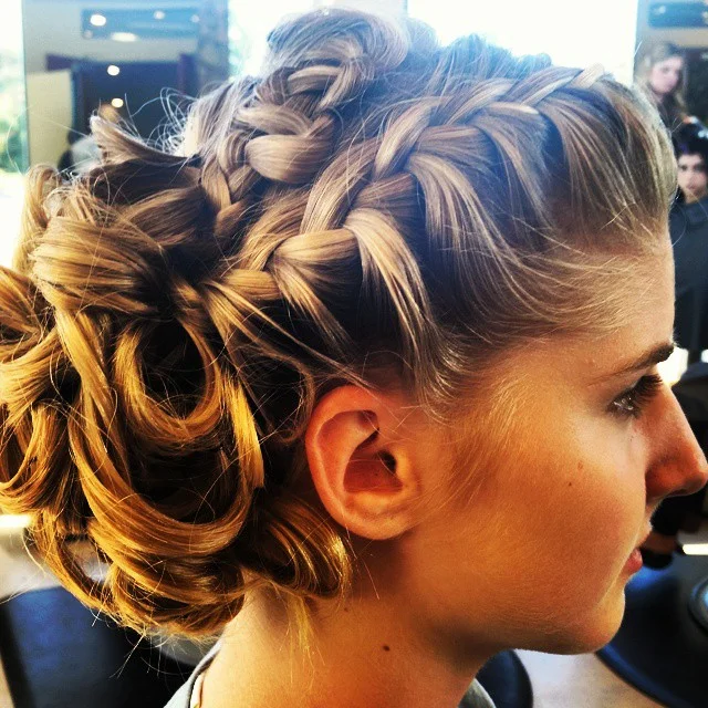 Braided updo for homecoming dance.#hairperfectionist  #braid #updo #teenclub
