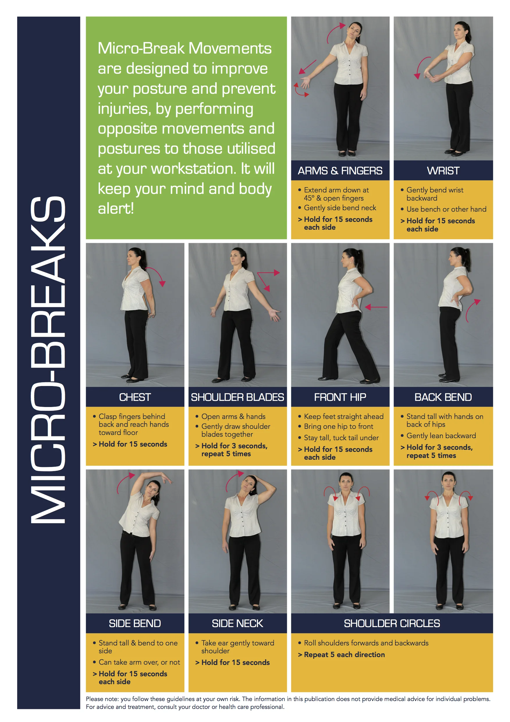 An example of our micro-breaks initiative - all resources can be customised with your health and safety logos!