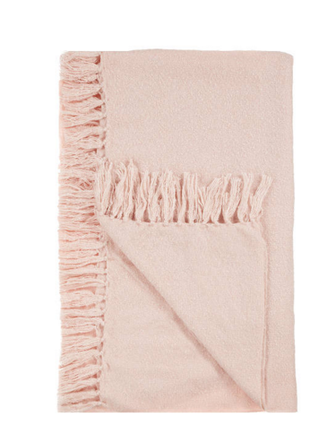 John Lewis &amp; Partners, Relaxed Country Florence Throw, Pink, £25.00