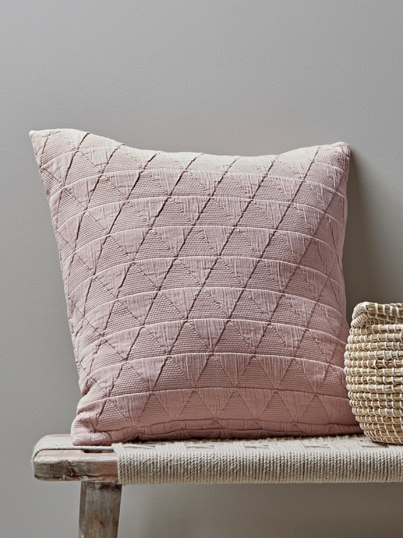 Cox &amp; Cox, Soft Geometric Cushion, Blush, £45.00