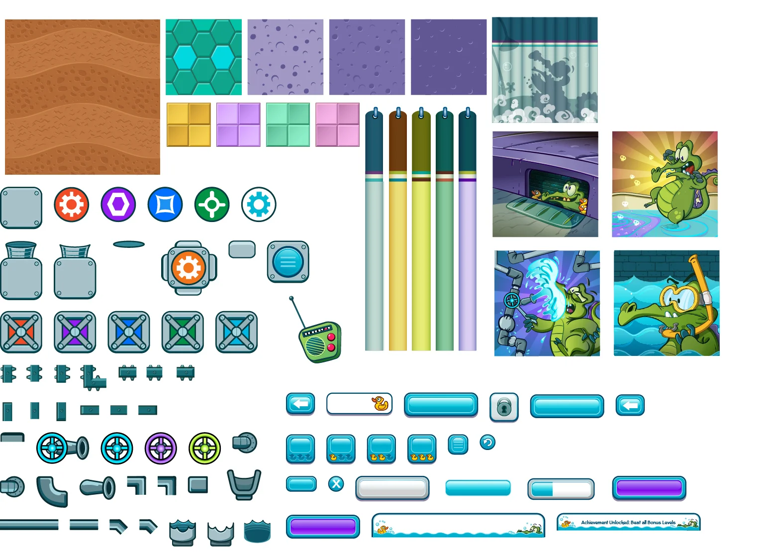Gameplay Assets I designed the visual style of the game and most of the first round assets.