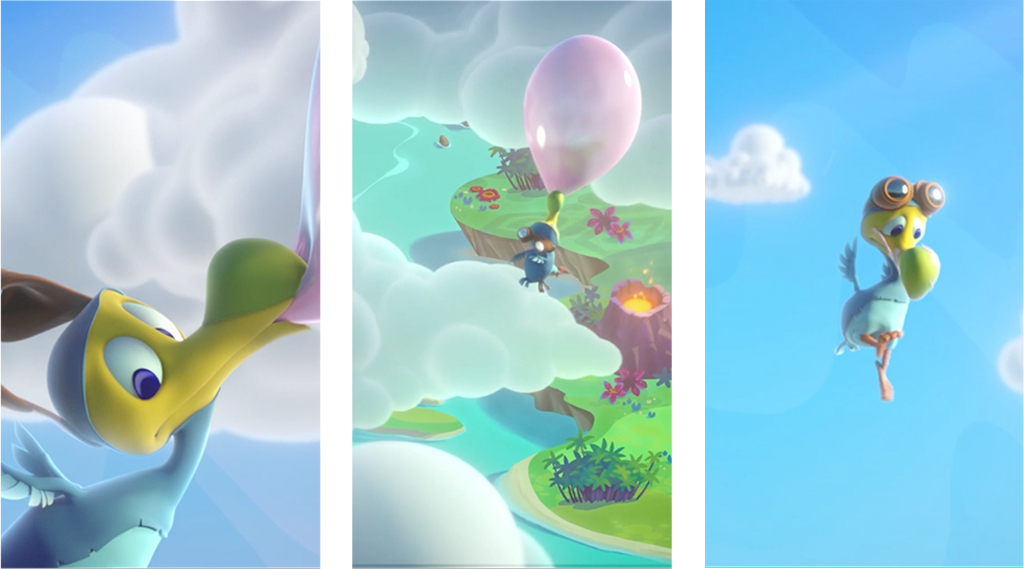 However a huge gust of wind carries him far away to another island. In the game it is the players mission to help him collect more gumballs so he can get home. See the full cinematic 