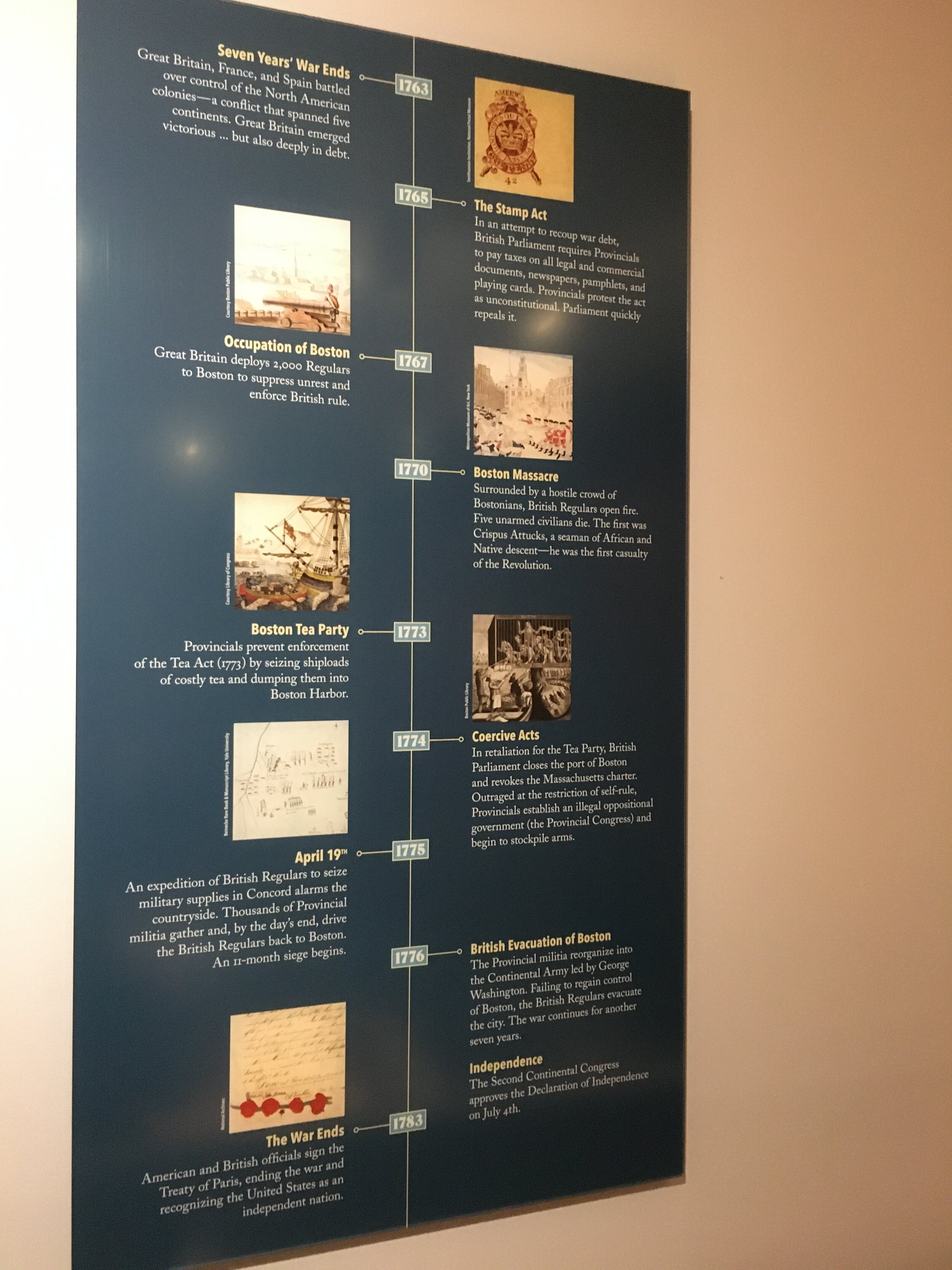 Sarah Morris Concord Museum: Timeline