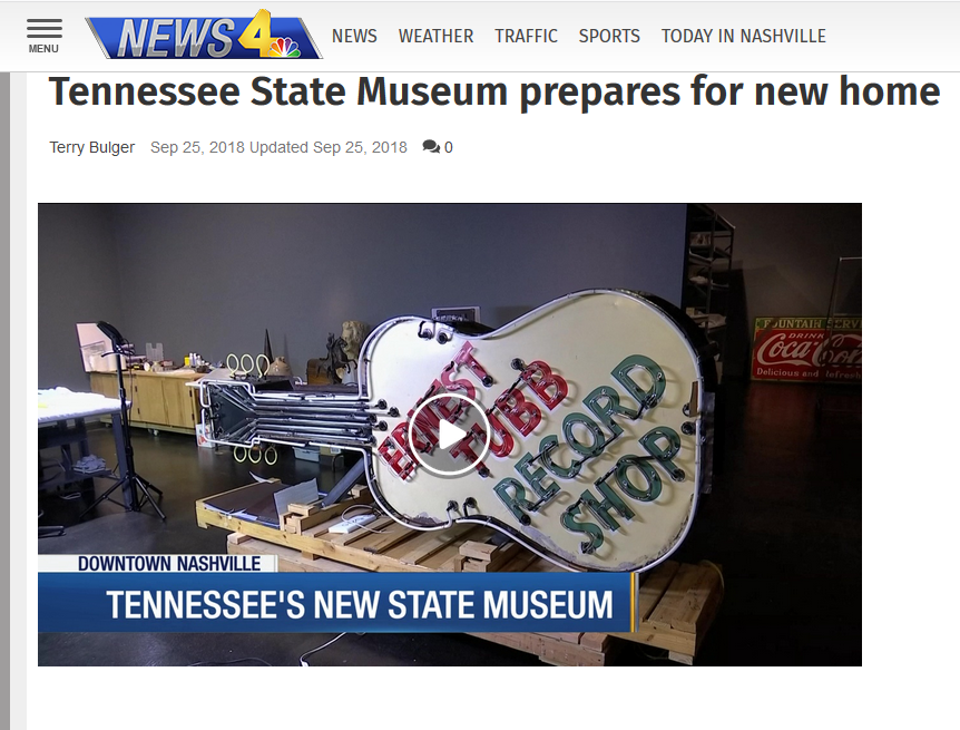 Tennessee State Museum news coverage. Click to visit website.