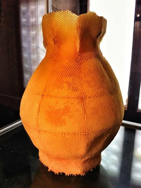vase made out of honeycomb