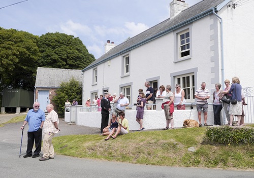 friends and neighbours gather