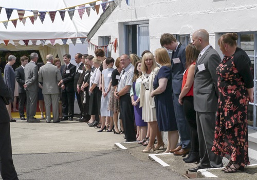 a long line of staff
