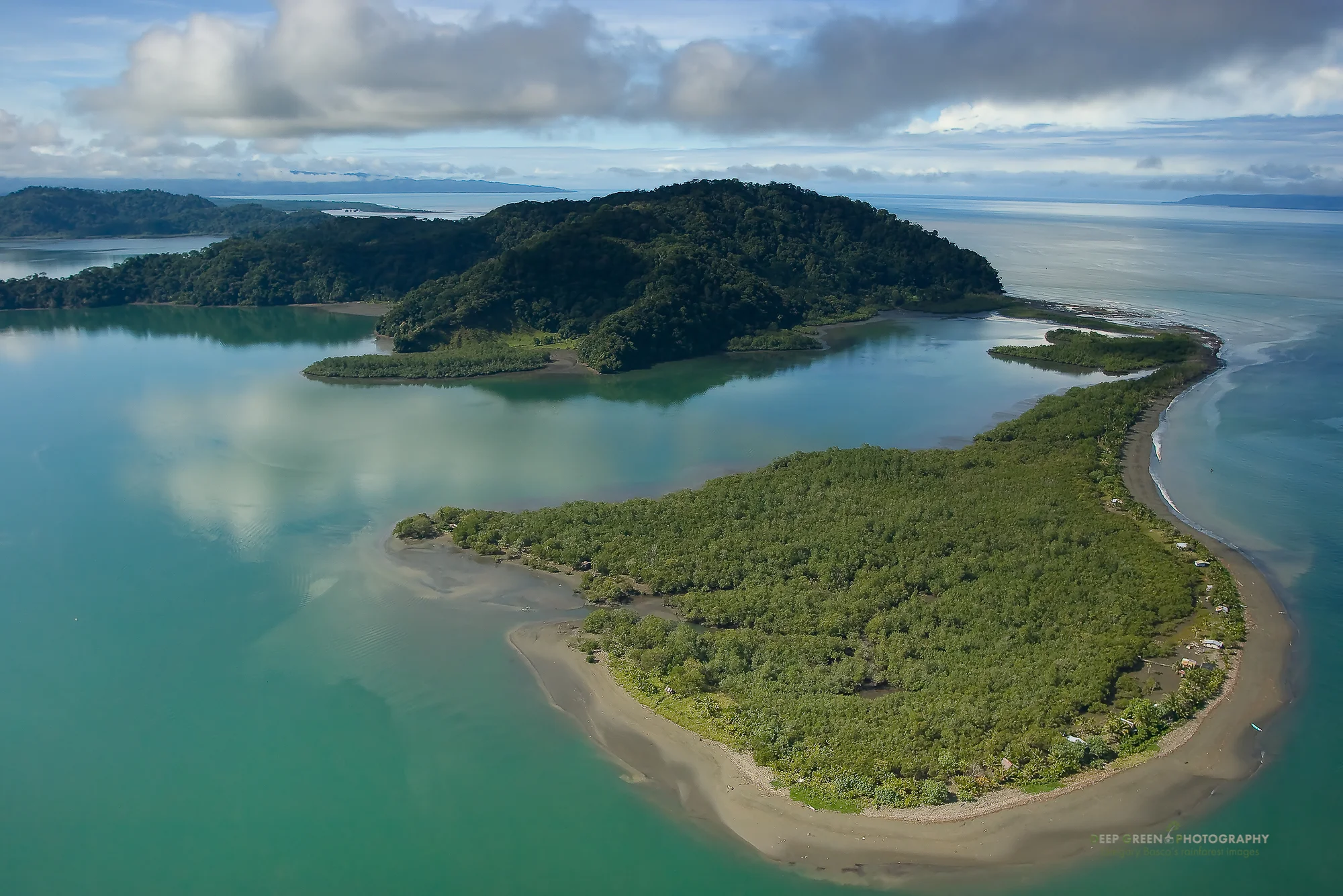 Aerial view of Costa Rica's Golfo Dulce.