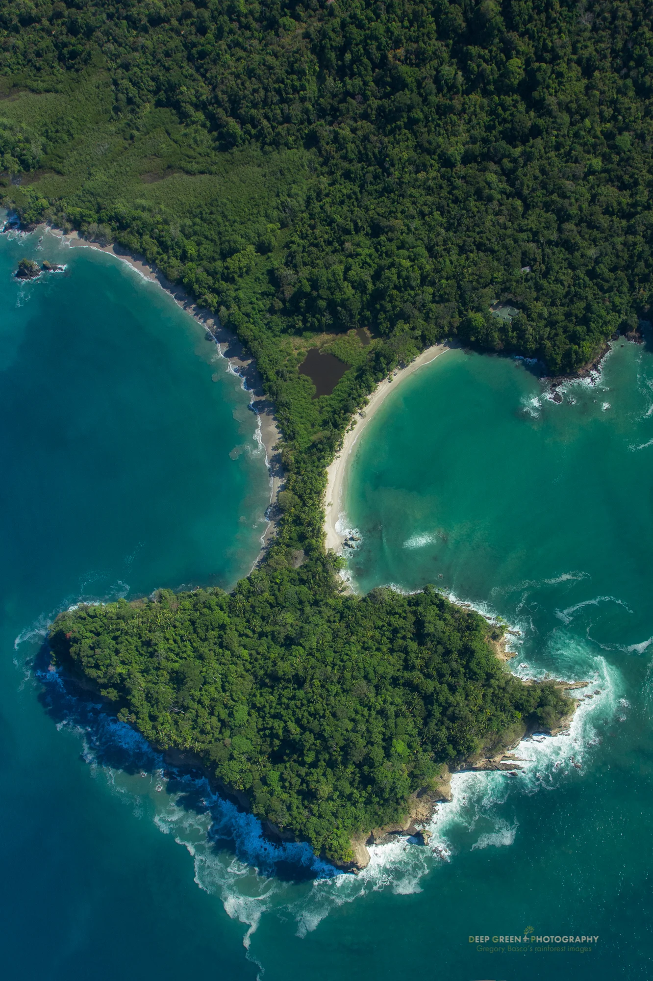 Aerial view of Costa Rica's famed Manuel Antonio National Park