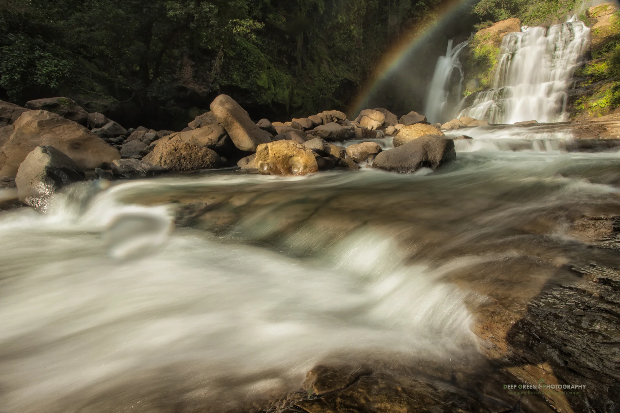 the towering Nauyaca waterfalls are tucked into a gorge in the rainforest hills about Dominical beach