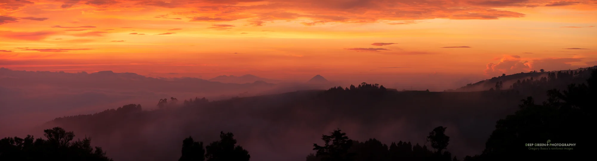 sunset over the Tilaran Mountain Range and the Arenal Volcano