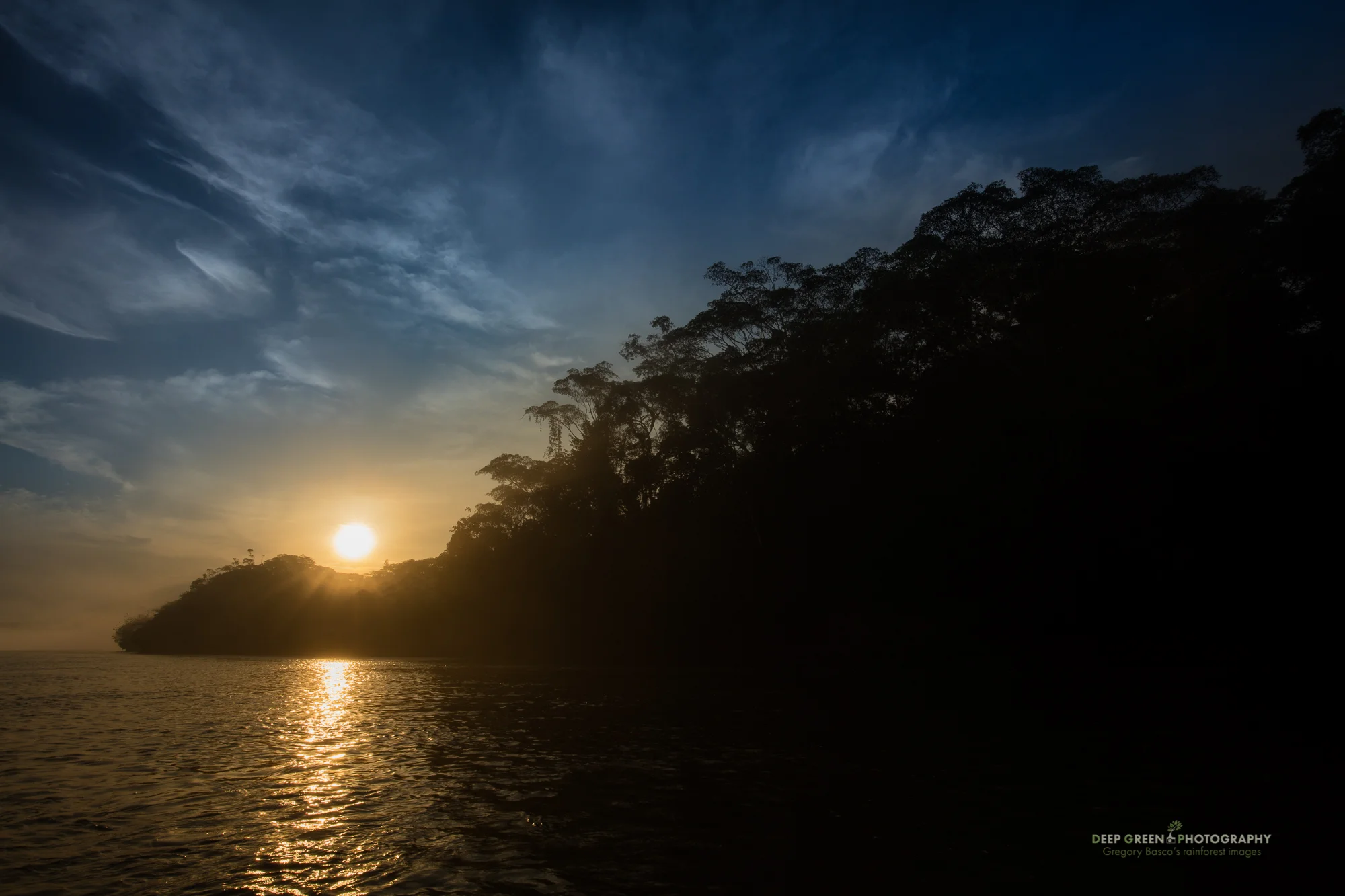 Sunrise over the Napo River in the Ecuadorian Amazon region
