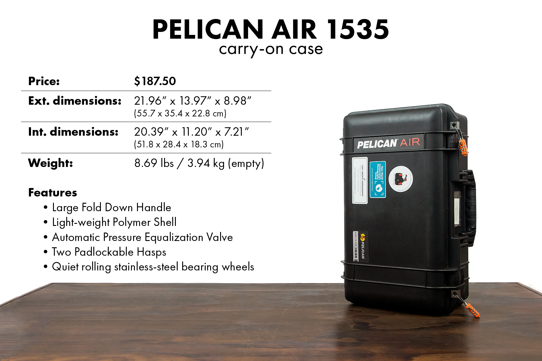 Pelican Air Case Size Chart