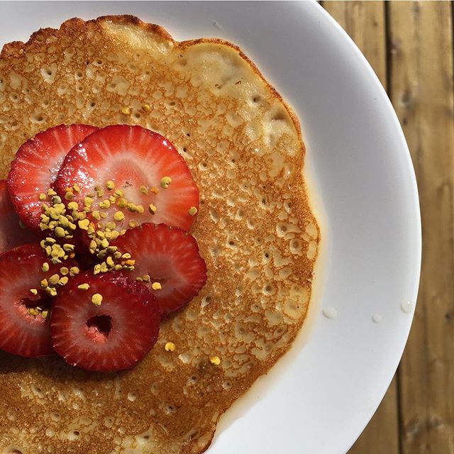 It&rsquo;s a beautiful day for a 🐝utiful day! ☀️ Soaking up all the glorious sunshine and eating all the pancakes (topped with TrueBee Bee Pollen of course!)🍓
...
Did you know that bees carry almost more than half their body weight in pollen back t