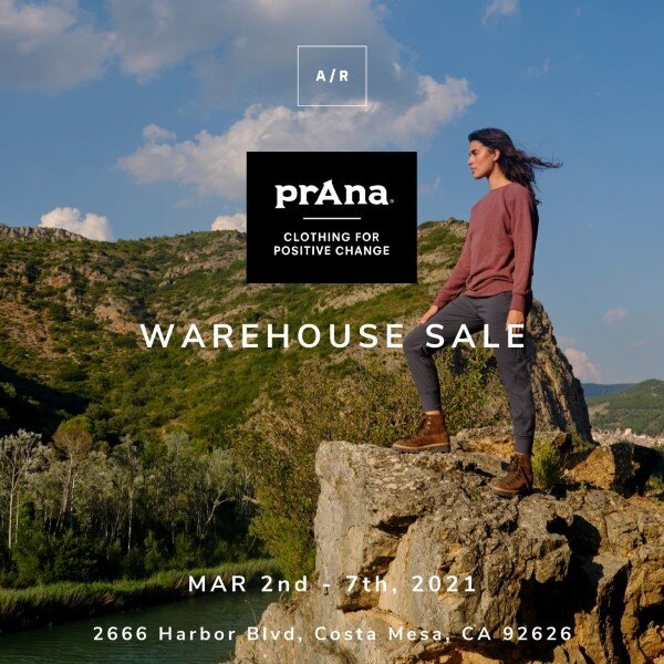 prAna Warehouse Sale, MAR 2 - 7, 2021