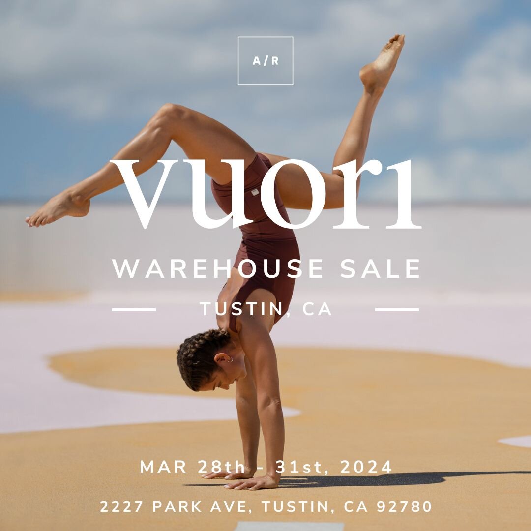 The Vuori Warehouse Sale is back in Tustin, CA! Vuori makes premium performance apparel inspired by the active Coastal California lifestyle; an integration of fitness, surf, sport, and art. Breaking down the boundaries of traditional activewear, we a