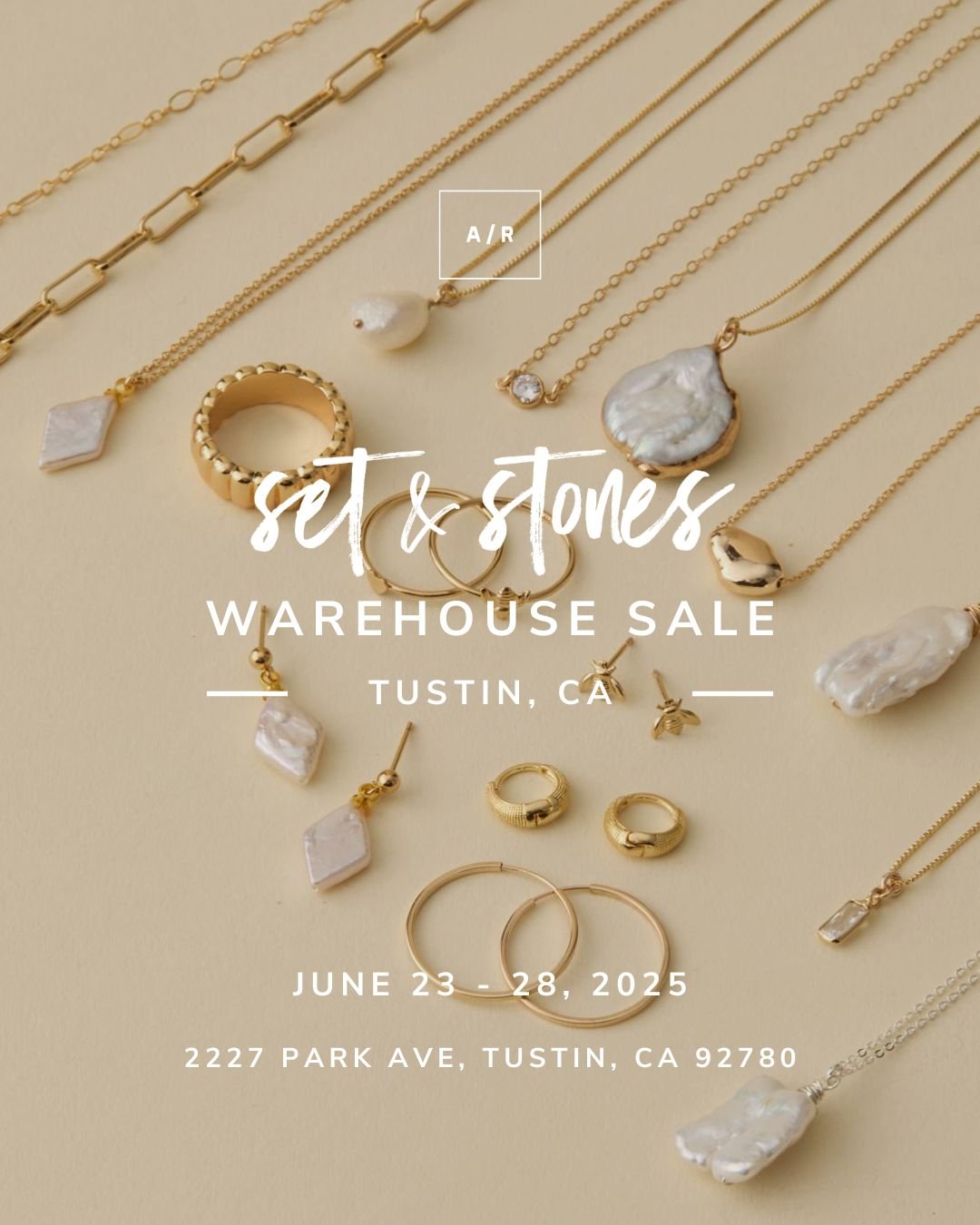 The Set &amp; Stones Warehouse Sale is going on NOW at Alternative Retail in Tustin, CA! Shop styles that feature high quality materials from 14k gold fill to sterling silver and semi-precious stones. From dainty designs to pieces that were born to b