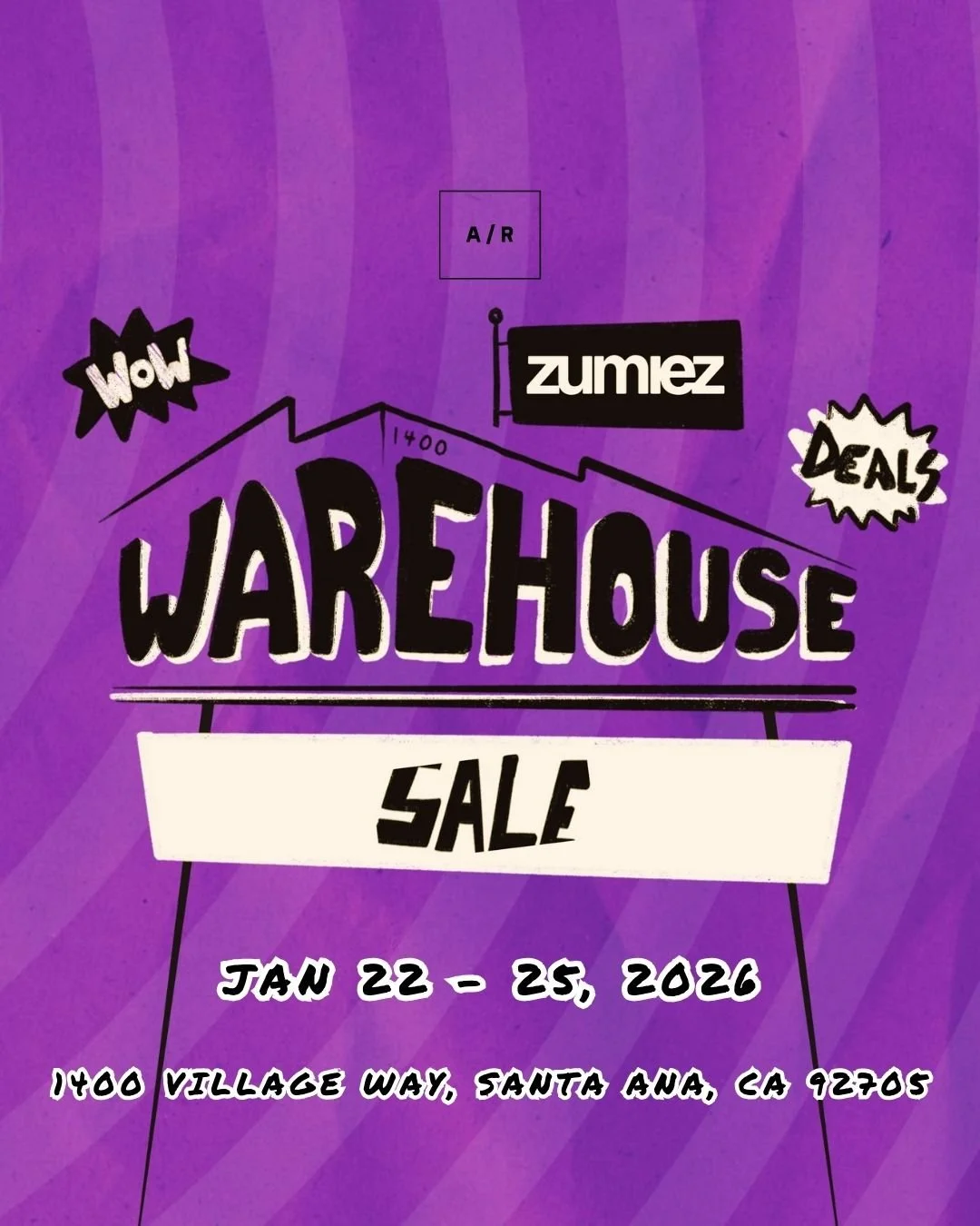 The official Zumiez Warehouse Sale is coming to Alternative Retail in Santa Ana, CA! Save up to 70% OFF on men&rsquo;s, women&rsquo;s and boys&rsquo; apparel and accessories - plus hard goods (including skateboards, trucks, wheels, decks).

Find grea
