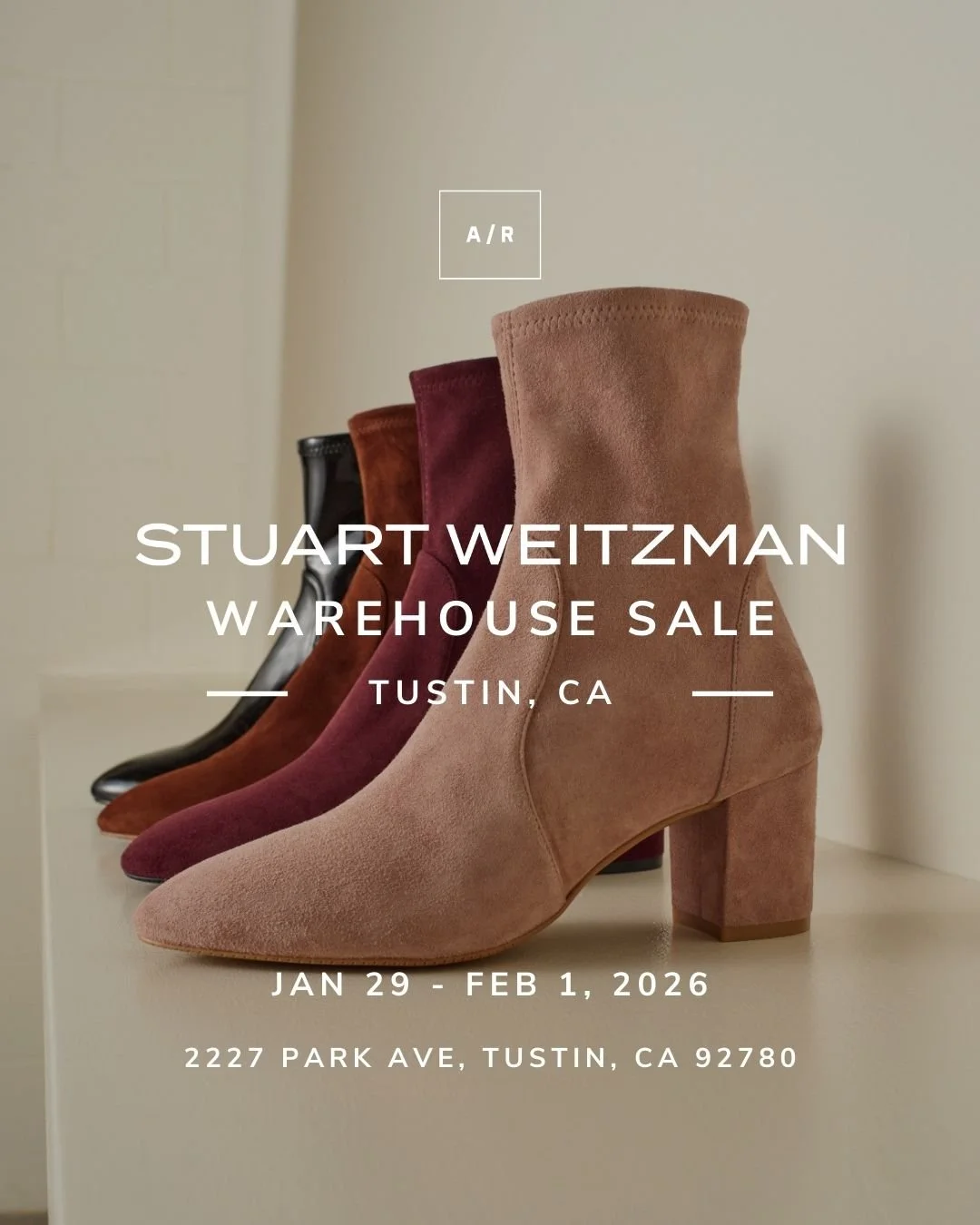 The official Stuart Weitzman Warehouse Sale starts this week at Alternative Retail in Tustin, CA. Shop 70% OFF retail prices!

Discover designer footwear at unbeatable prices, with major savings on a stunning selection of Stuart Weitzman heels, boots