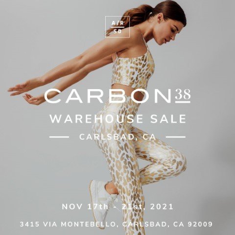 Carbon38 Warehouse Sale, NOV 17 - 21, 2021