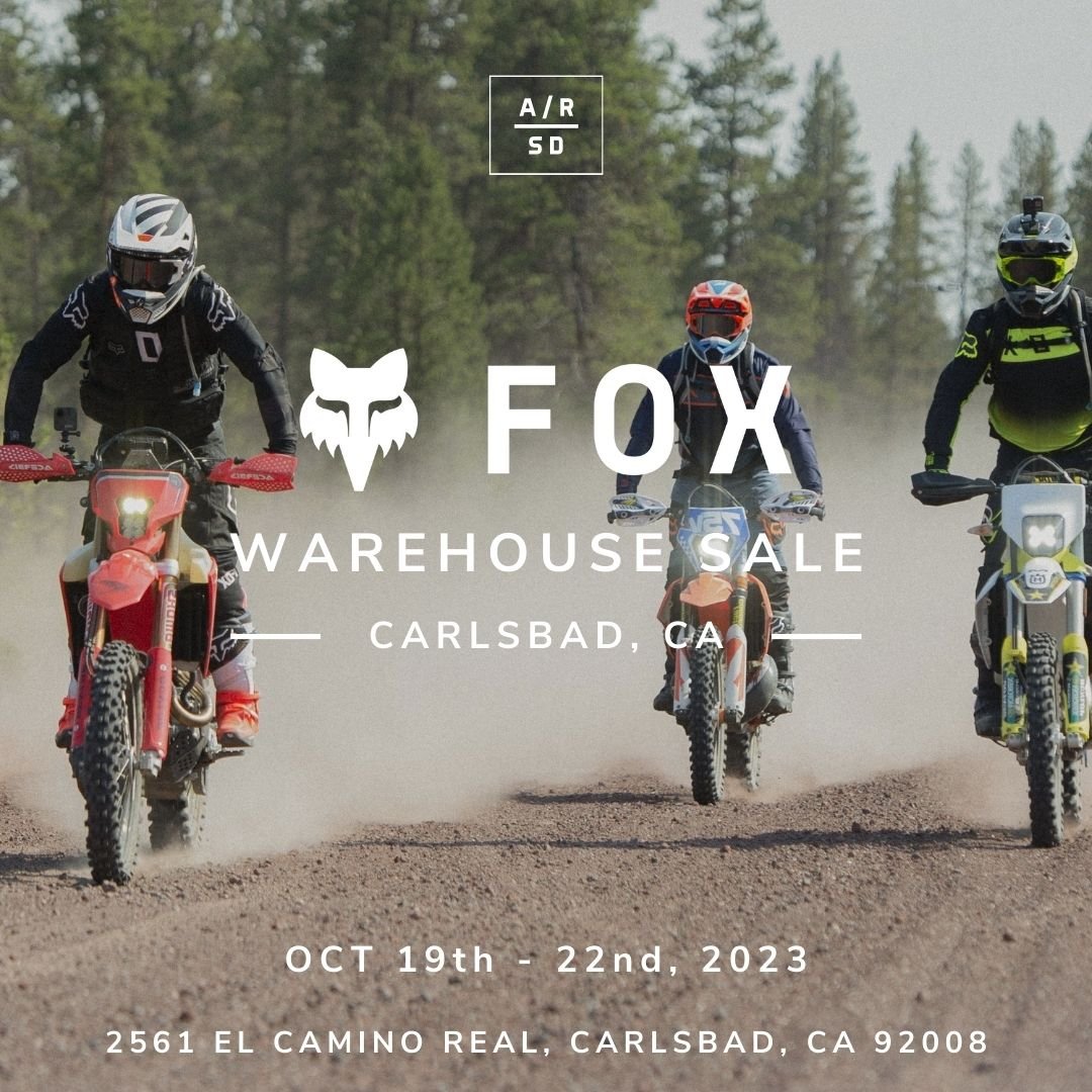 Fox Racing Warehouse Sale | OCT 19 - 22, 2023 | Carlsbad, CA ...