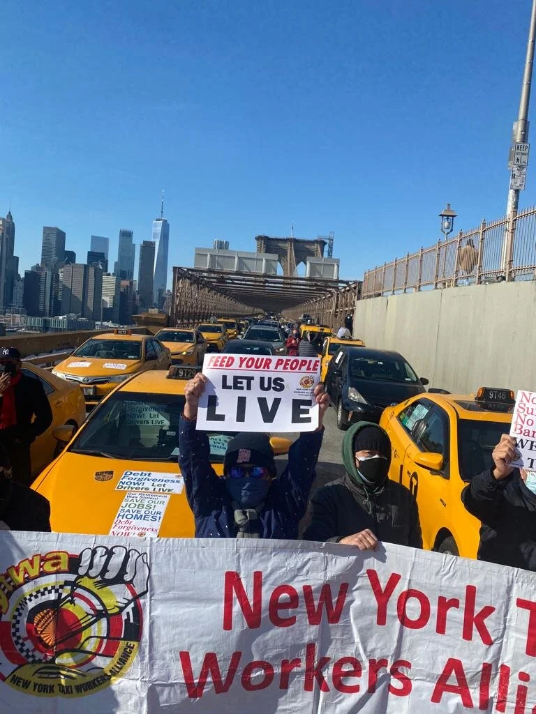 Yellow Cab Owner-Drivers Shut Down the Brooklyn Bridge; Senator Schumer Pledges Leadership in Ending Debt Crisis