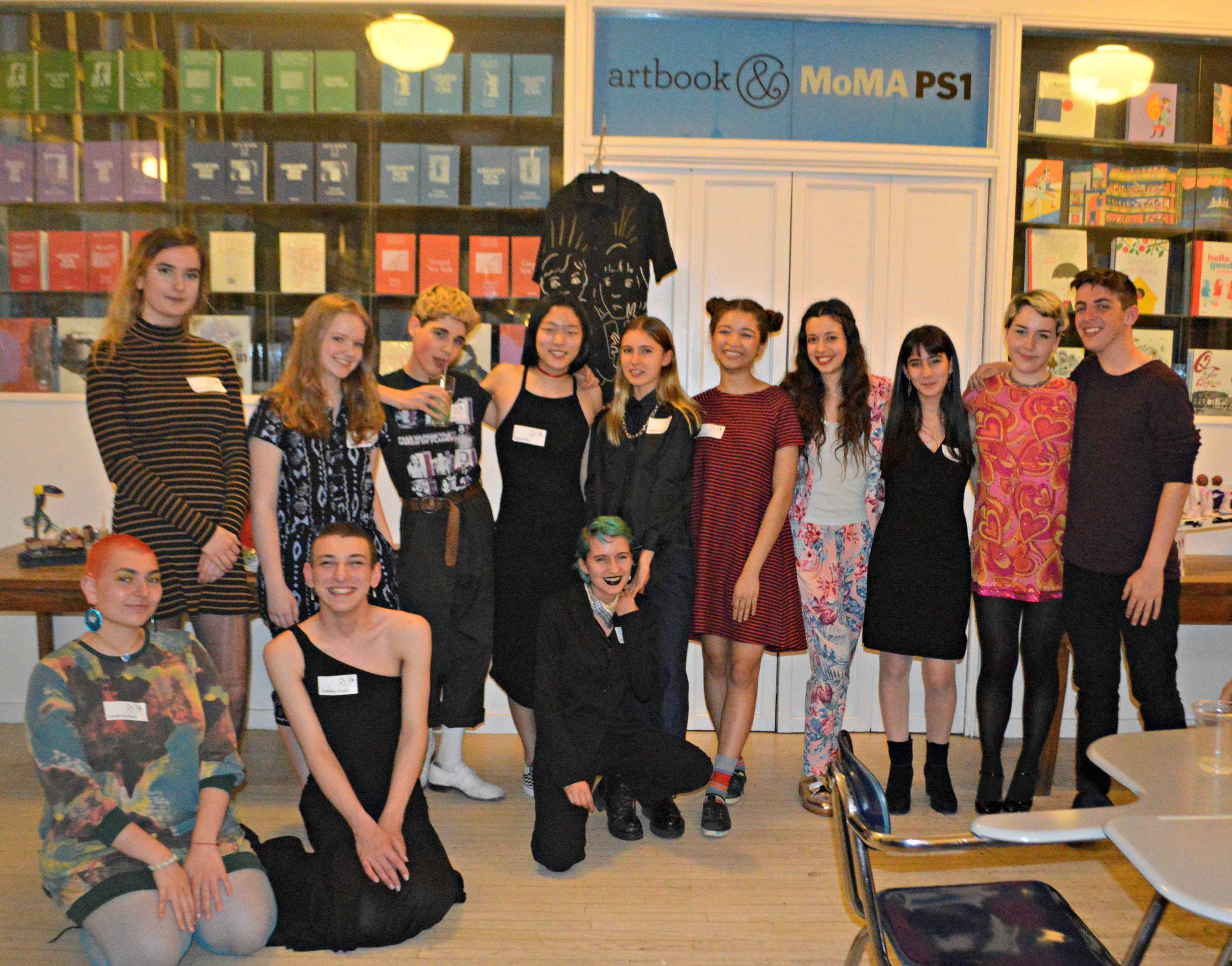 Isabella Bustamante, Founder and Director of Teen Art Salon with students during our spring 2016 benefit at MoMA PS1.