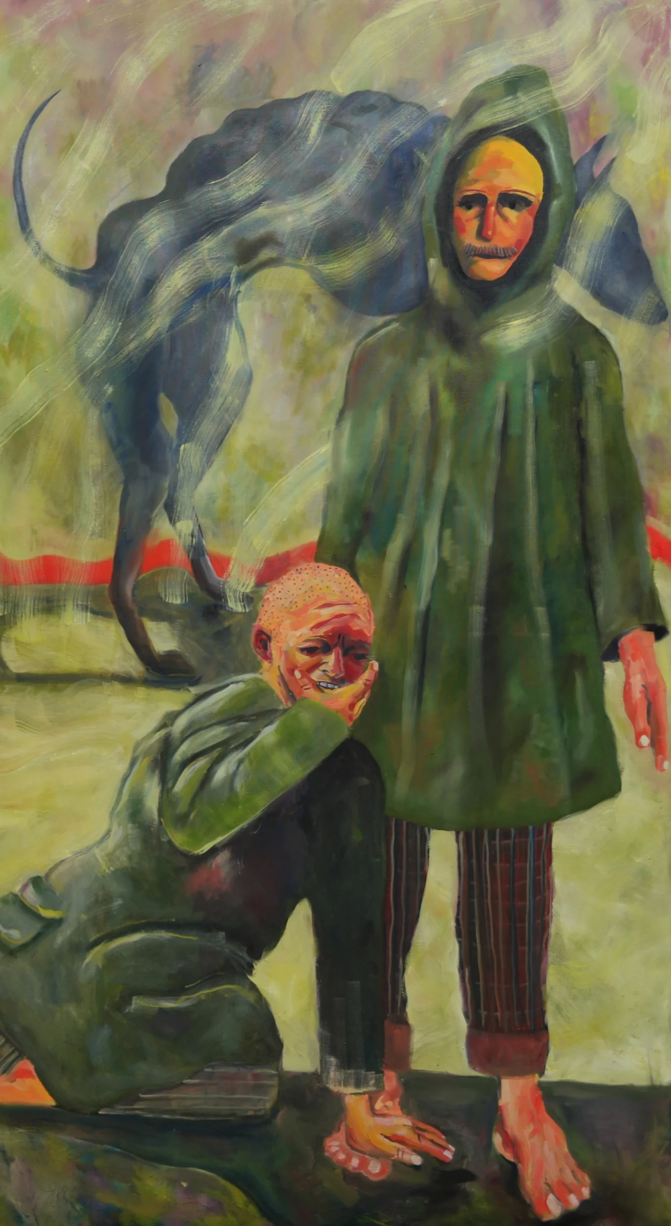 Daphne Knouse, “Retribution”, 2019, oil on canvas, 72 x 40 inches.
